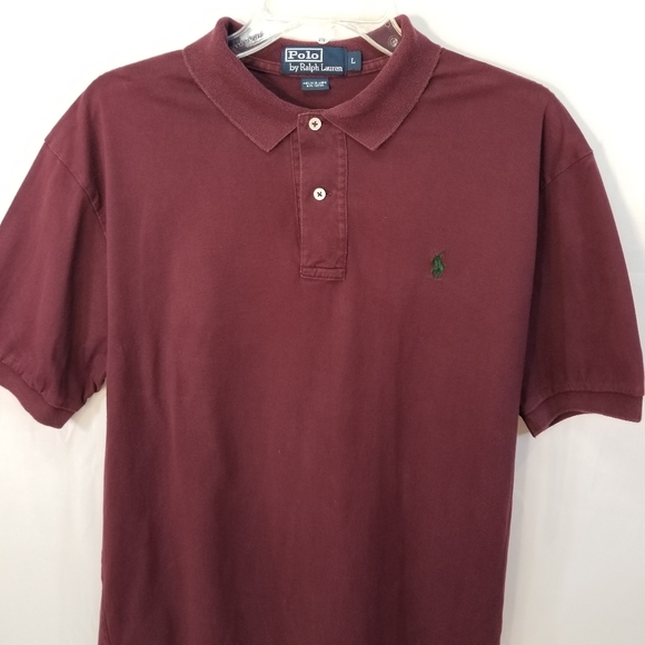 Polo Ralph Lauren Polo Shirt Maroon Burgundy Large - Picture 7 of 16